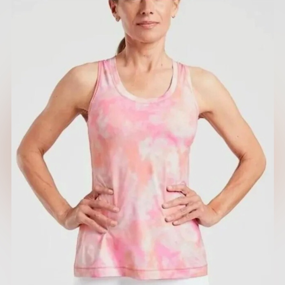 Athleta Pink Nitro Print Racerback Tank Top Size Large